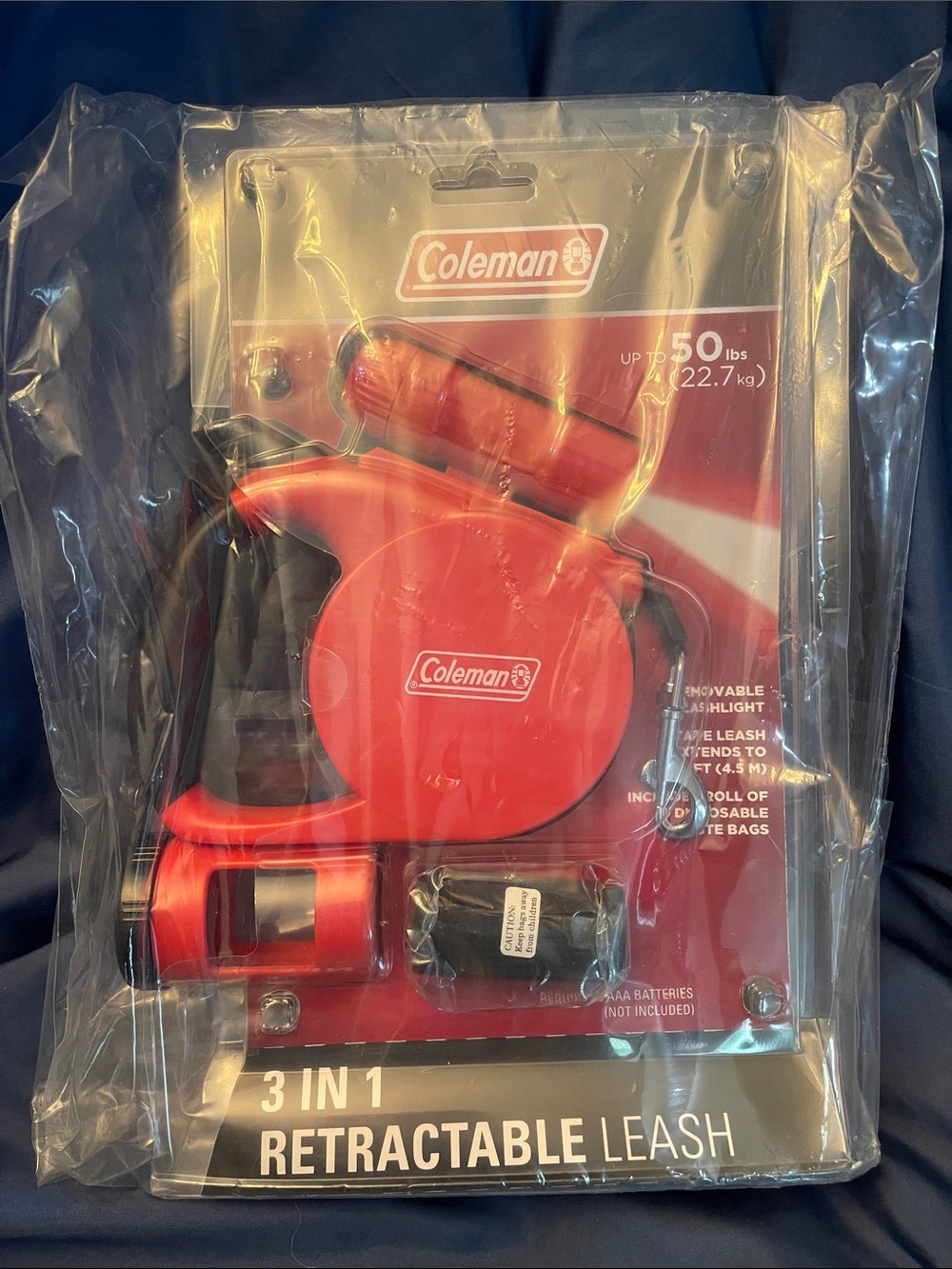 Coleman Red and Black 3-in-1 Retractable Leash